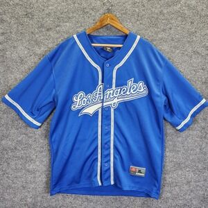 Los Angeles Jersey Mens XL Blue Baseball Pro Sport Embroidered HipHop Streetwear